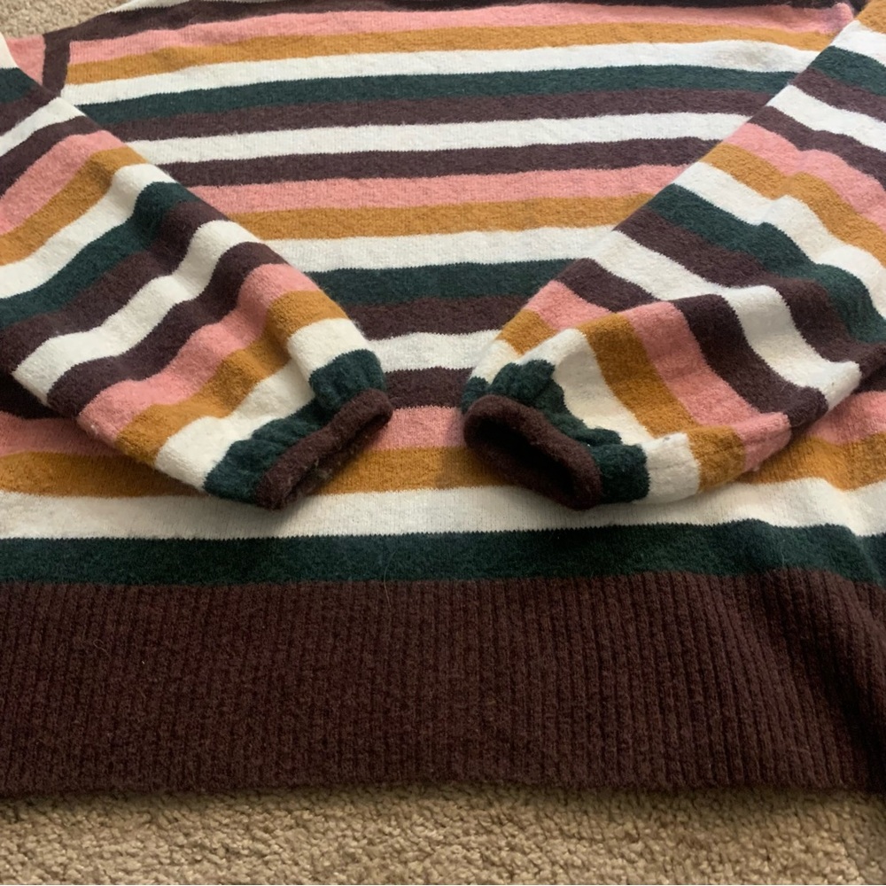 Madewell Striped Merino Wool Alpaca Blend Pullover Slouchy Sweater - Picture 5 of 14